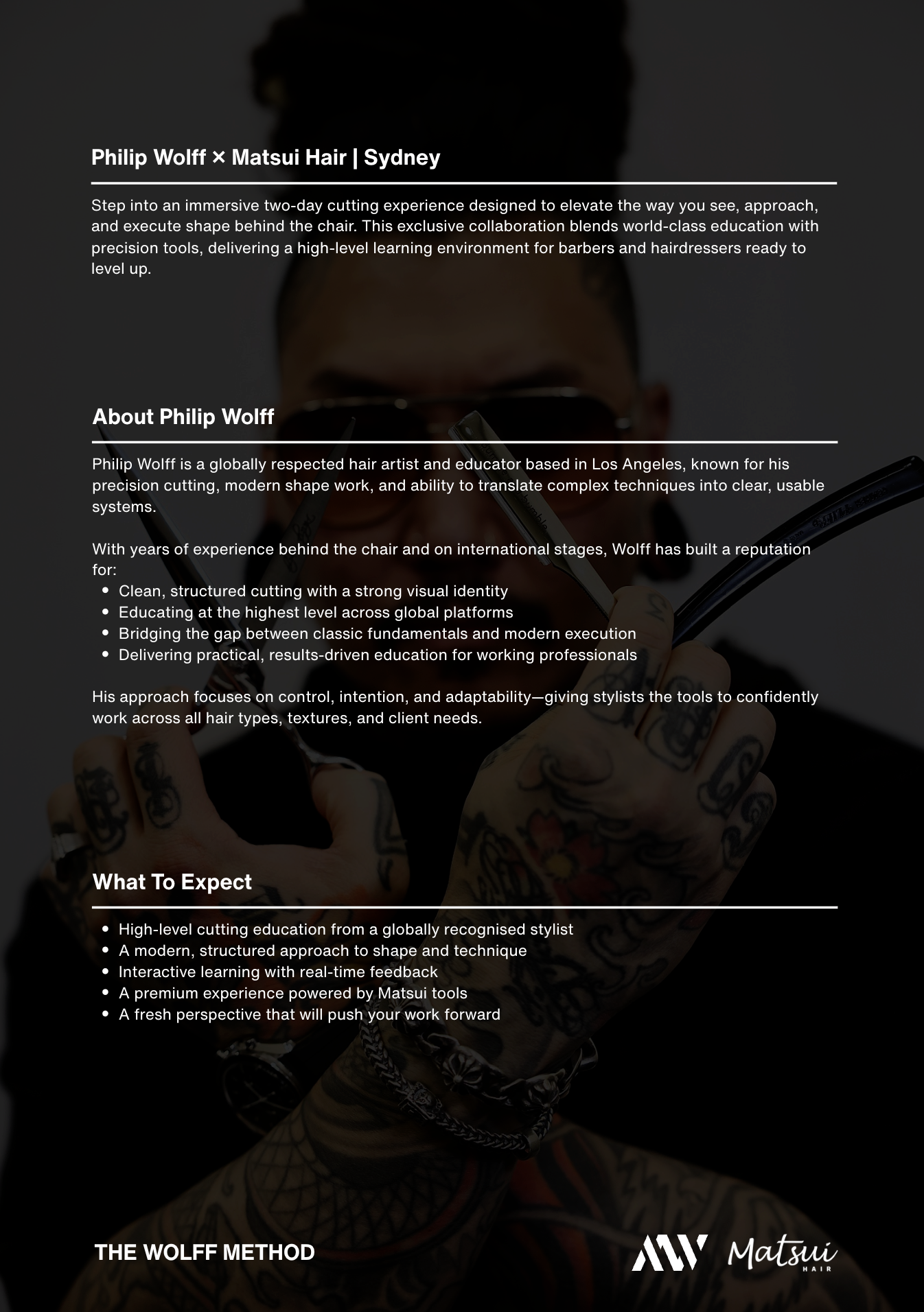 THE WOLFF METHOD: 2-DAY ADVANCED CUTTING EXPERIENCE HAIRDRESSING CLASS